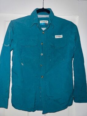Magellan Outdoors Teal Button-Down Shirt